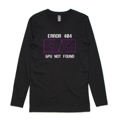Error 404 GPU Not Found - MAGENTA - Mens Ink Longsleeve Tee Thumbnail