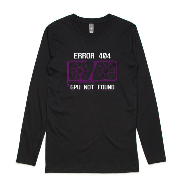 Error 404 GPU Not Found - MAGENTA - Mens Ink Longsleeve Tee Thumbnail